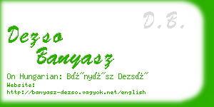 dezso banyasz business card